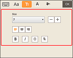 figure: Text Decorations palette