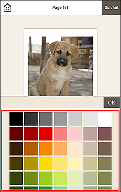 figure : Palette Couleurs d'arrière-plan