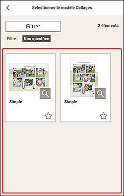 figure&nbsp;: Écran Sélection du modèle