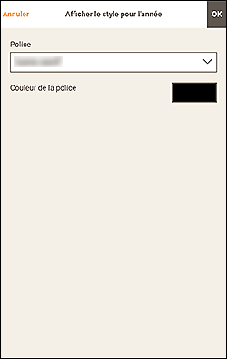 figure : Écran Afficher le style pour l'année