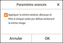 figure&nbsp;: Écran Paramètres avancés