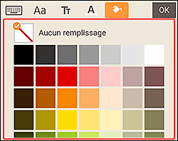 figure&nbsp;: Palette de couleurs de remplissage