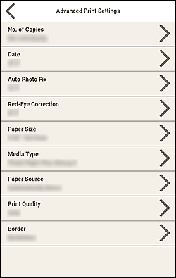 figure: Advanced Print Settings screen