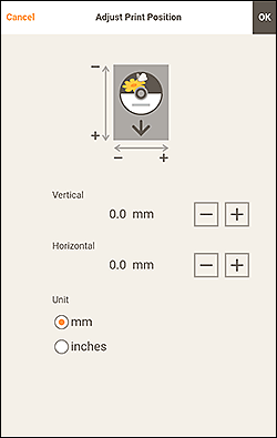 figure: Adjust Print Position screen