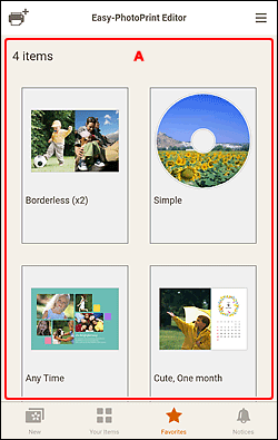 figur: Skärmen Favoriter