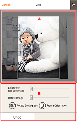 Abbildung: Bildschirm „Beschneiden”
