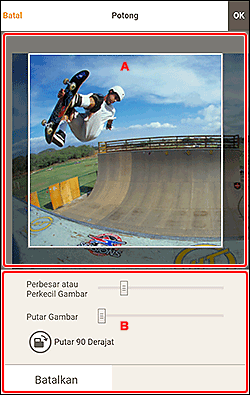 gambar: Layar Potong