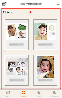 gambar: Layar Item Anda