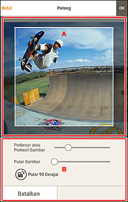 gambar: Layar Potong