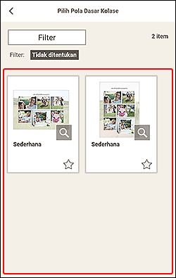 gambar: Layar Pilih pola dasar