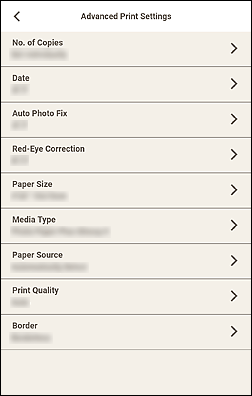 figure: Advanced Print Settings screen