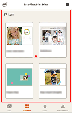 gambar: Layar Item Anda