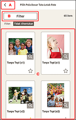 gambar: Layar Pilih pola dasar