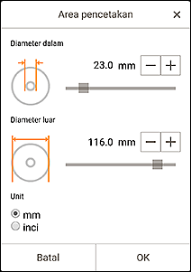gambar: Layar Area pencetakan