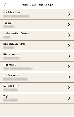 gambar: Layar Setelan Cetak Tingkat Lanjut