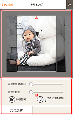 図：トリミング画面