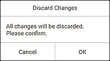 figure: Discard Changes screen