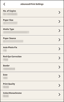 figure: Advanced Print Settings screen