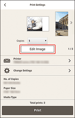 gambar: Layar Setelan Cetak