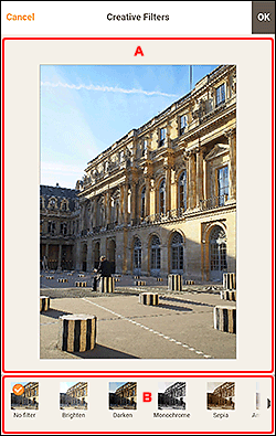 그림: [필터 효과] 화면