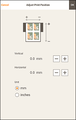 figure: Adjust Print Position screen