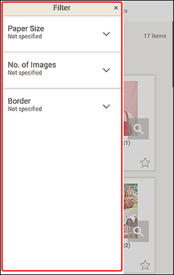 figure: Filter list