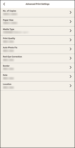 figure: Advanced Print Settings screen