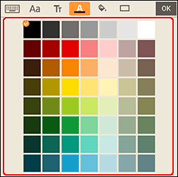 Imagen: paleta de colores de la fuente