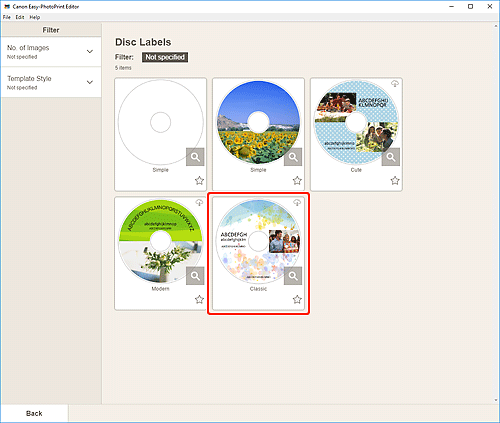 obrázek: obrazovka Etikety disku