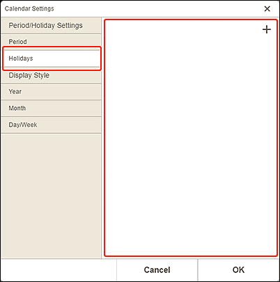 figur: Skärmen Kalenderinställningar