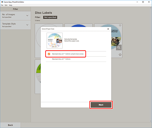 figura: Tela Selecionar Tamanho do Papel