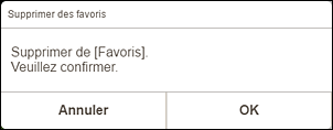 figure : Écran Supprimer des favoris