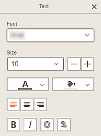 figure: Text palette