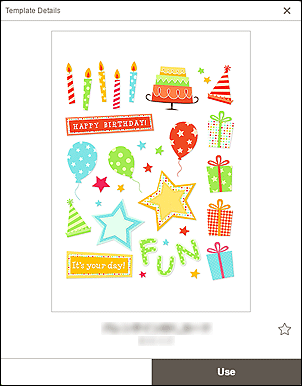 figure: Template Details screen