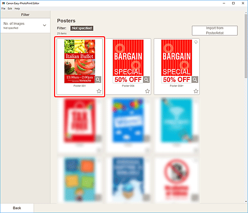 figure: Posters screen