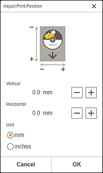 figure: Adjust Print Position screen