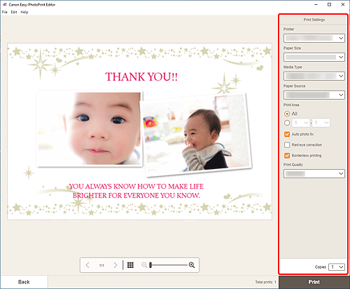 figur: skærmbilledet Udskriftsindstillinger
