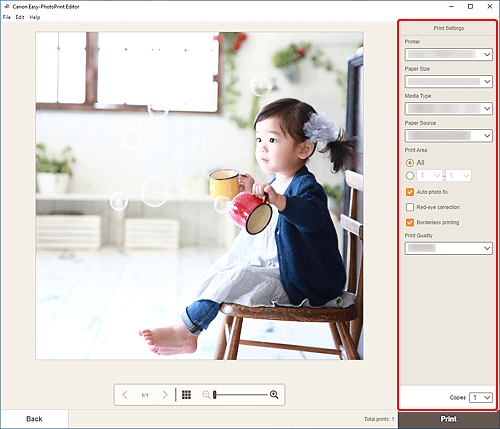 Imagen: pantalla Configuración de impresión