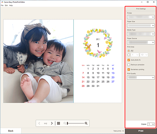 Imagen: pantalla Configuración de impresión