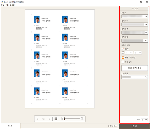 그림: [인쇄 설정] 화면
