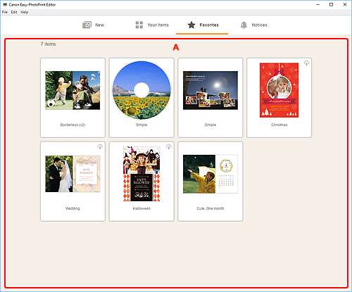 Imagen: Pantalla Favoritos