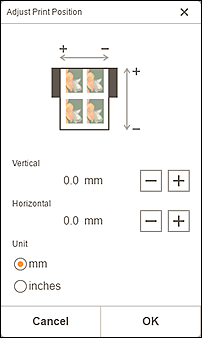 figure: Adjust Print Position screen