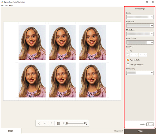 Imagen: pantalla Configuración de impresión