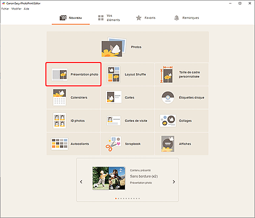 figure&nbsp;: Écran Nouveau