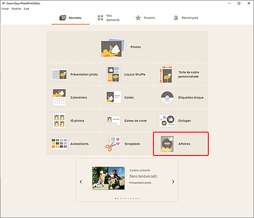 figure&nbsp;: Écran Nouveau