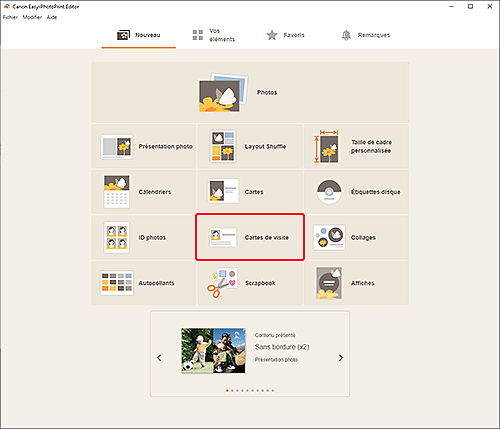 figure&nbsp;: Écran Nouveau