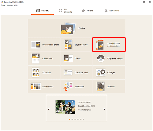 figure&nbsp;: Écran Nouveau