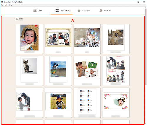 afbeelding: scherm Uw Items