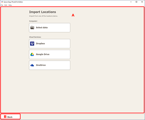 ภาพ: หน้าจอ "ตำแหน่งที่นำเข้า"
