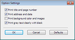 Abbildung: Dialogfeld Optionseinstellungen (Option Settings)